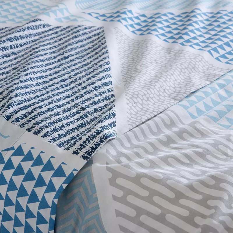 juego de sábanas para todos los tamaños de cama azul algodón poliéster