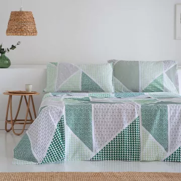 juego de sábanas verde algodón poliéster 2
