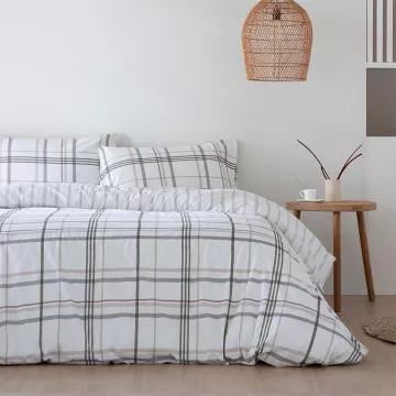 funda nórdica percal algodón 200 hilos beige 2