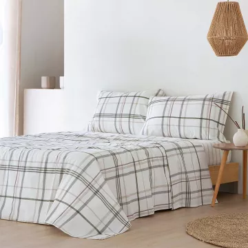 juego de sábanas percal algodón 200 hilos beige