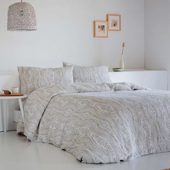 funda edredón nórdico waffle nido de abeja verde