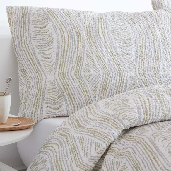 funda para edredón nórdico jacquard nido de abeja verde funda para edredón nórdico jacquard nido de abeja verde