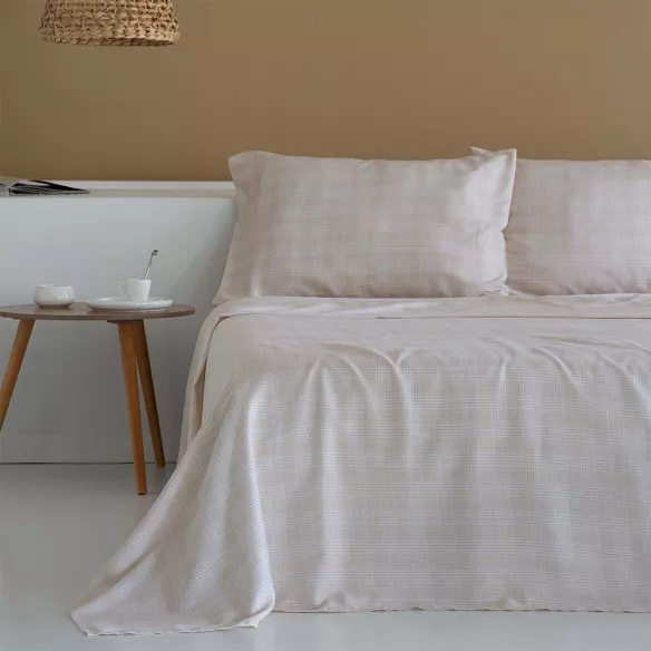 juego de sábanas cama 150 todos los tamaños satén algodón beige 200 hilos