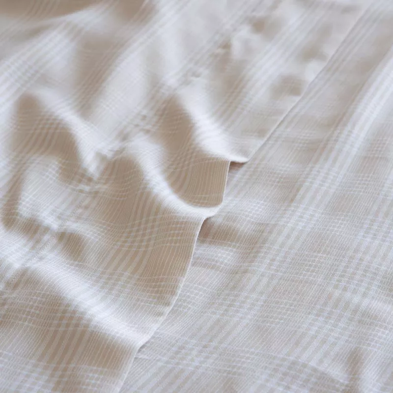 juego de sábanas cama satén algodón 200 hilos beige