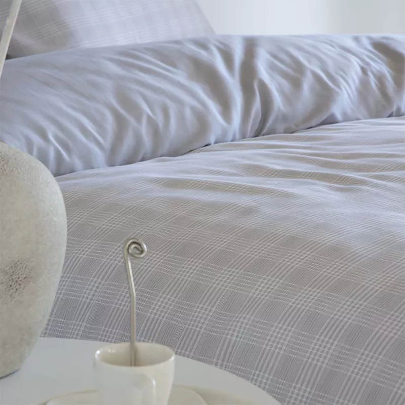 funda edredón 200 hilos gris algodón