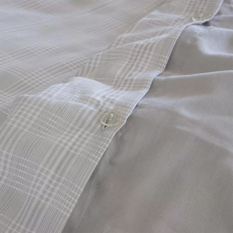 funda edredón nórdico cierre botones gris