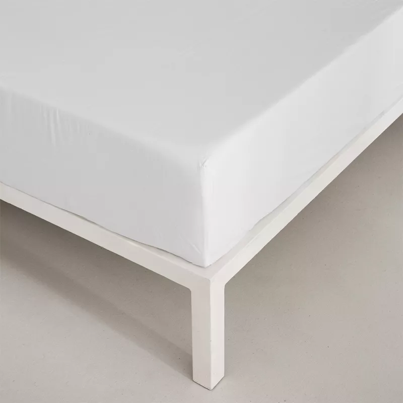 sábana ajustable bajera algodón 200 hilos blanco