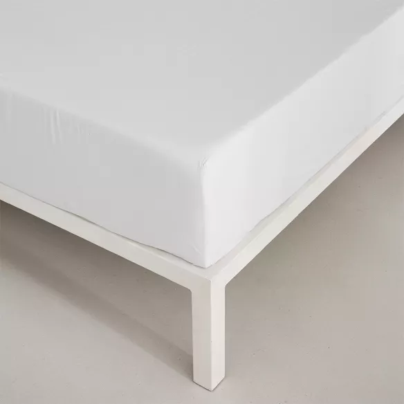 sábana ajustable bajera algodón 200 hilos blanco