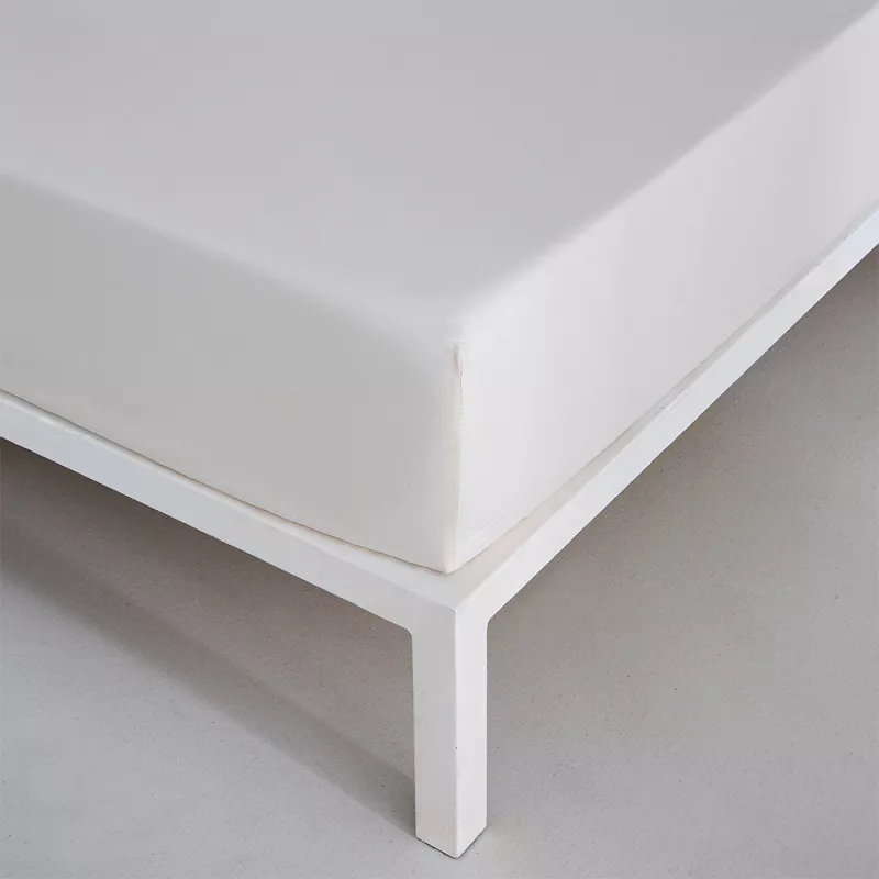 bajera ajustable algodón beige 200 hilos