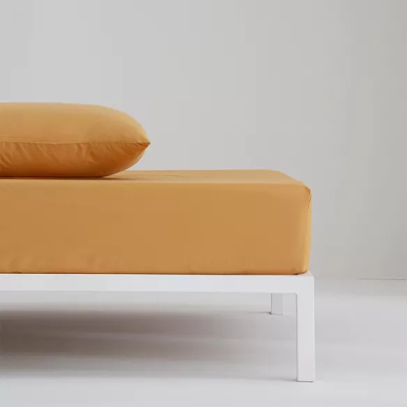 bajera ajustable cuatro puntos elástico algodón 200 hilos ocre