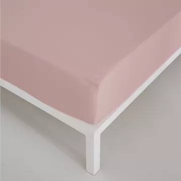 sábana bajera ajustable nude rosa percal algodón 200 hilos 2