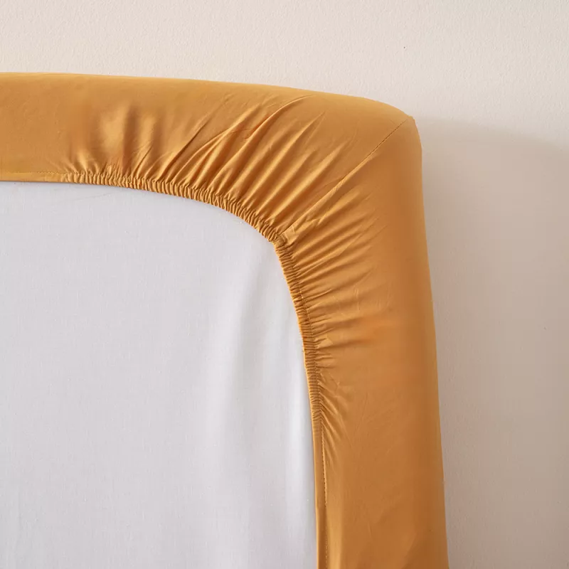 sábana bajera pantalón camas dobles articuladas ocre algodón