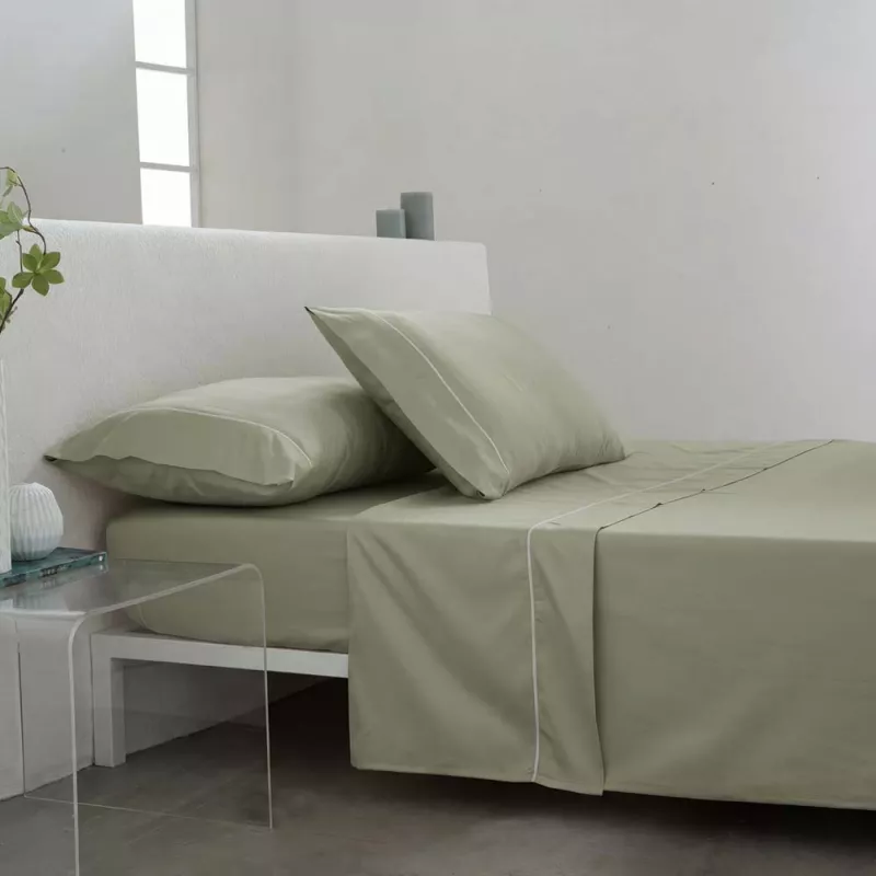 juego de sábanas verde satén algodon egipcio 300 hilos