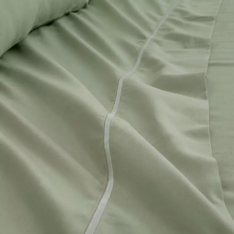 sábanas satén algodón verde 300 hilos