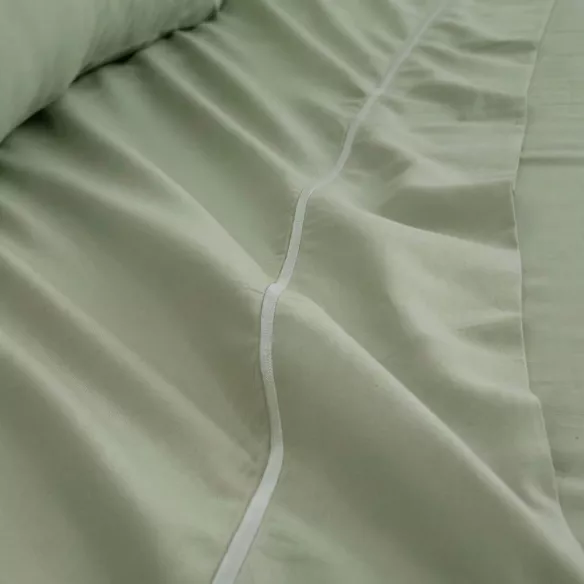 sábanas satén algodón verde 300 hilos