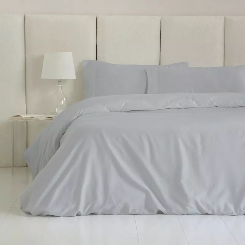 funda edredón nórdico gris perla cierre botones