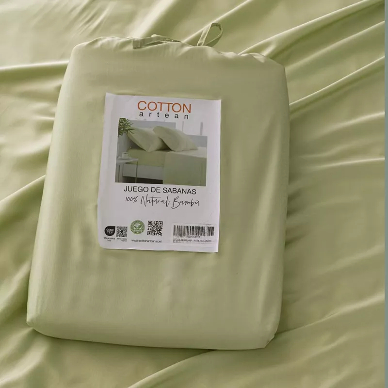 juego de cama bambú orgánico verde