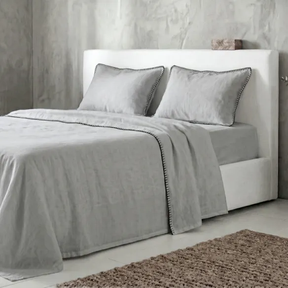 COTTON ARTEAN  - Juego de sábanas modelo HARRIA Gris. Percal algodón 200 hilos.