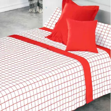 juego de sabanas rojo con blanco 2