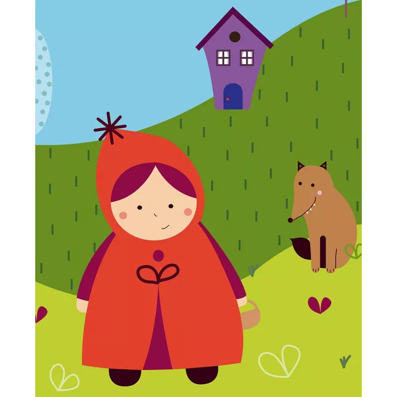 detalle caperucita funda nordica infantil verde